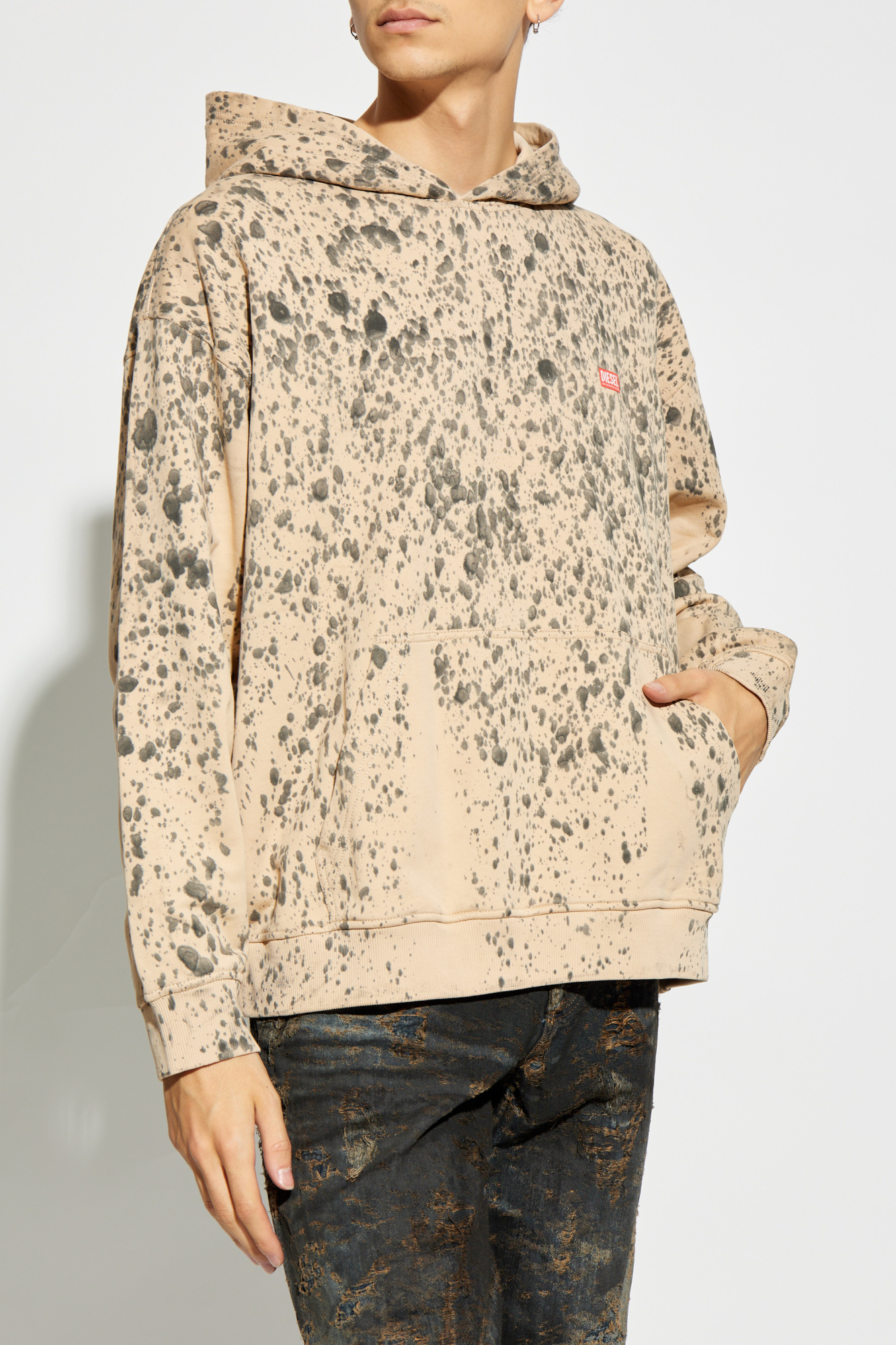 ★韓国人気★LOOKPLE★LOOK PELLET OVER SWEATSHIRT Stylish Korean Style Cropped Hoodie: Autumn Warm Zip Up